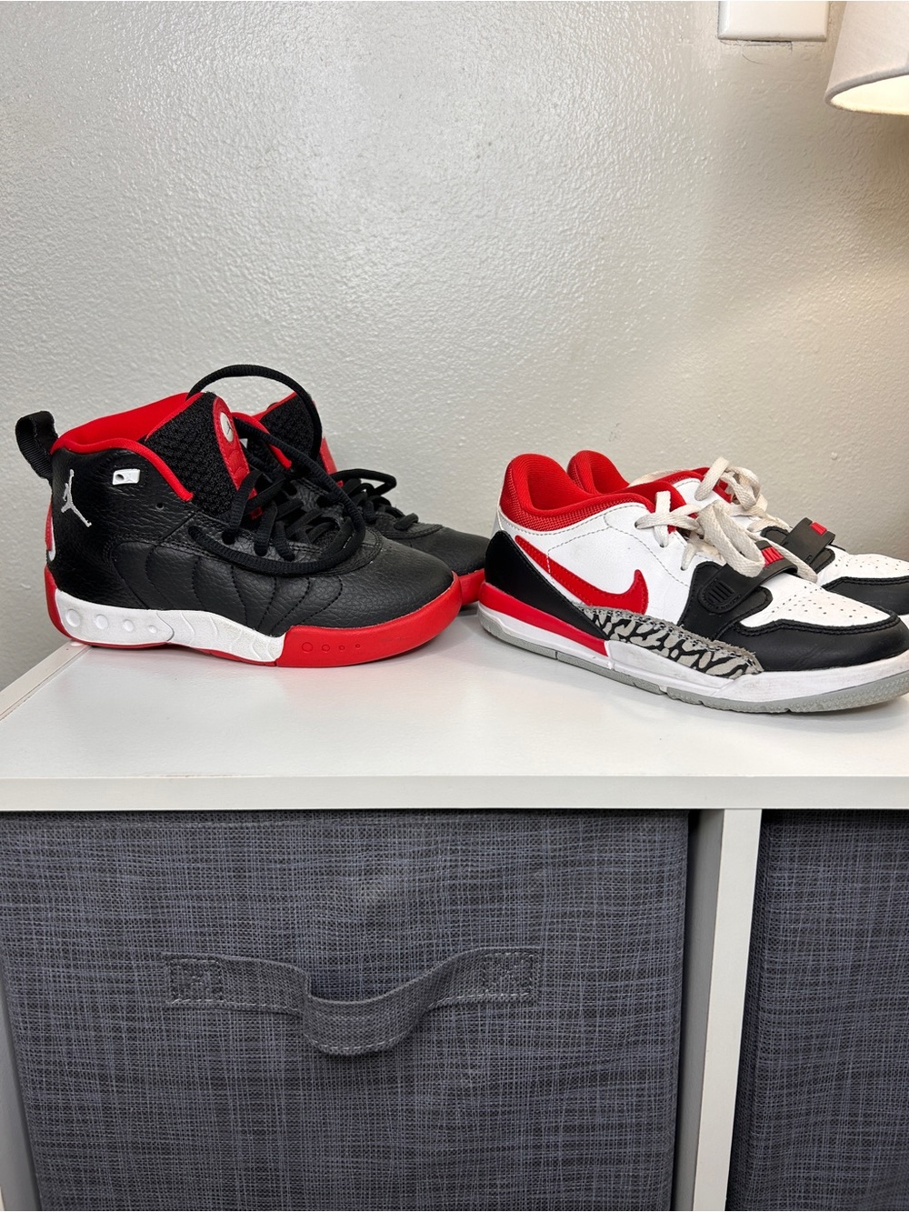 13c (2) Jordan Kids Black, Red & White Athletic Sneakers